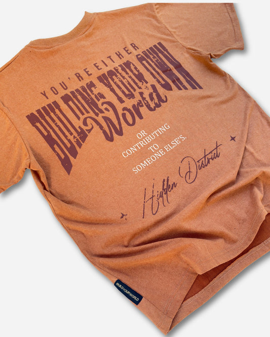 Build Your World Tee-Stone Brown
