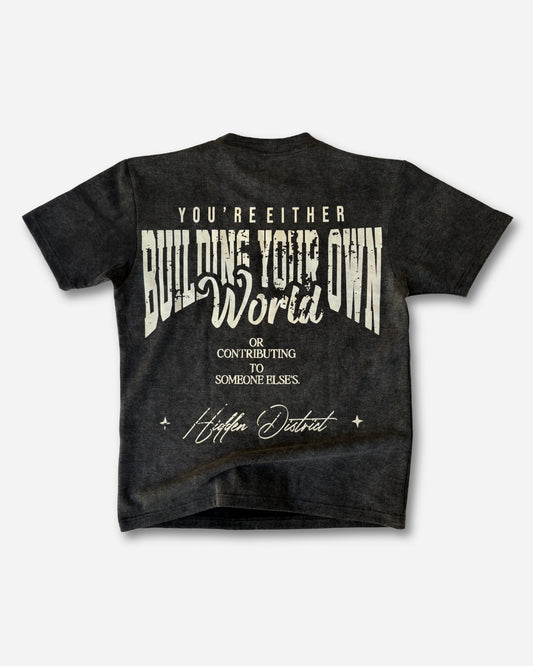 Build Your World Tee-Stone Black