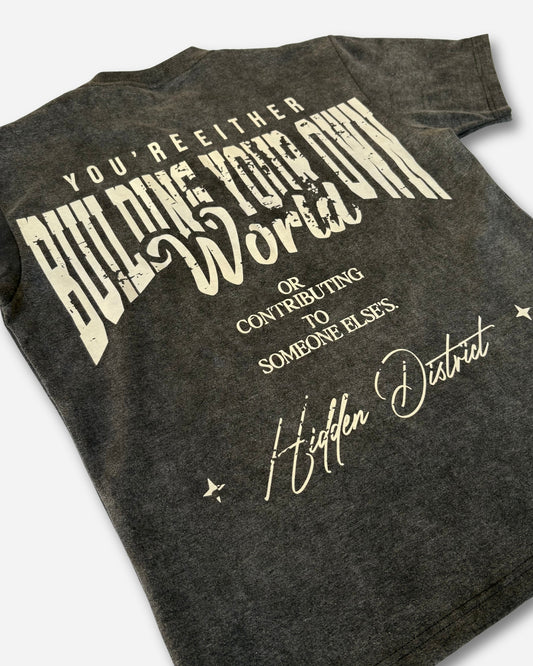 Build Your World Tee-Stone Black